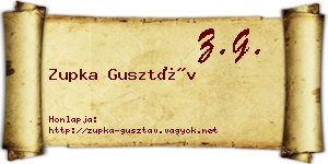 Zupka Gusztáv névjegykártya